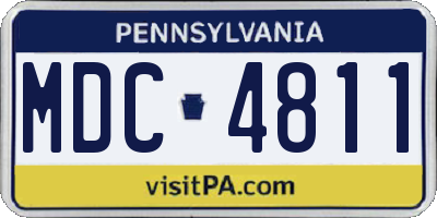 PA license plate MDC4811