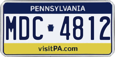 PA license plate MDC4812