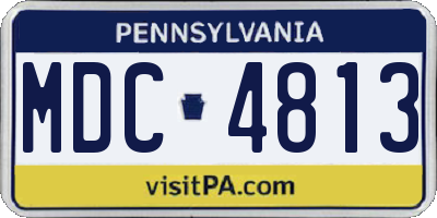 PA license plate MDC4813