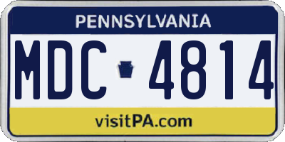 PA license plate MDC4814
