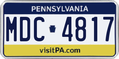PA license plate MDC4817