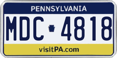 PA license plate MDC4818