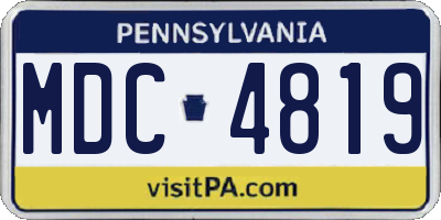 PA license plate MDC4819