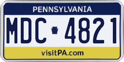 PA license plate MDC4821