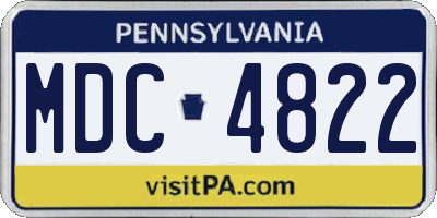 PA license plate MDC4822