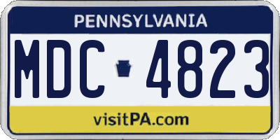 PA license plate MDC4823