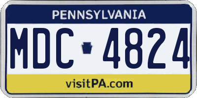 PA license plate MDC4824
