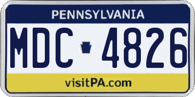 PA license plate MDC4826