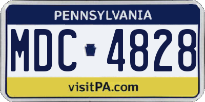PA license plate MDC4828
