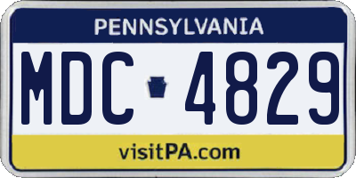 PA license plate MDC4829