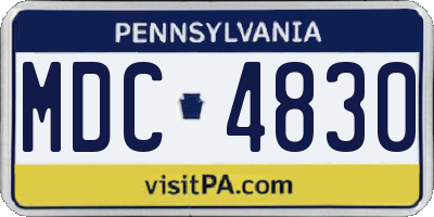PA license plate MDC4830