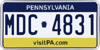PA license plate MDC4831