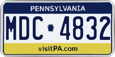 PA license plate MDC4832