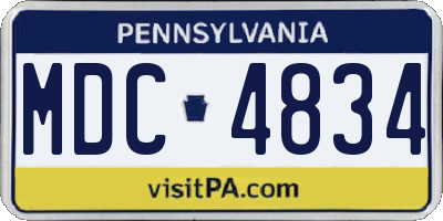 PA license plate MDC4834