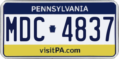 PA license plate MDC4837