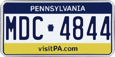 PA license plate MDC4844