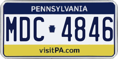 PA license plate MDC4846