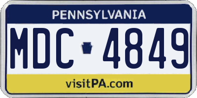 PA license plate MDC4849
