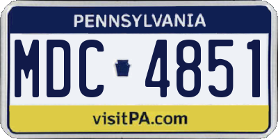 PA license plate MDC4851