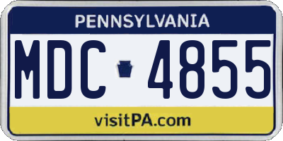 PA license plate MDC4855