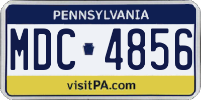 PA license plate MDC4856