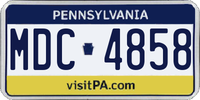 PA license plate MDC4858
