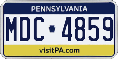 PA license plate MDC4859