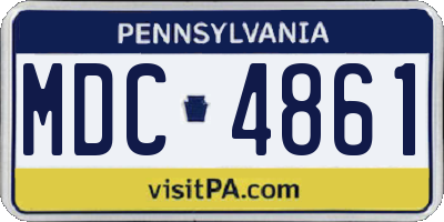 PA license plate MDC4861