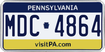 PA license plate MDC4864