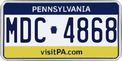 PA license plate MDC4868