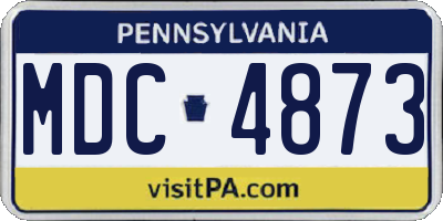 PA license plate MDC4873