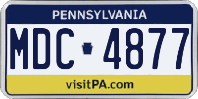 PA license plate MDC4877