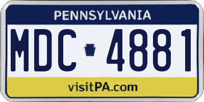 PA license plate MDC4881