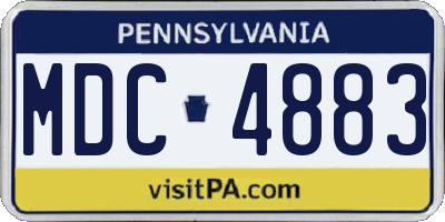 PA license plate MDC4883