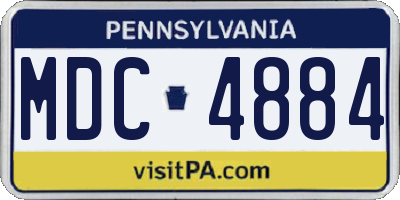 PA license plate MDC4884