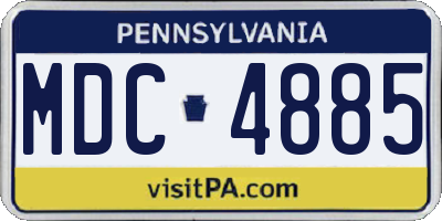 PA license plate MDC4885