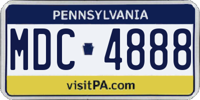 PA license plate MDC4888
