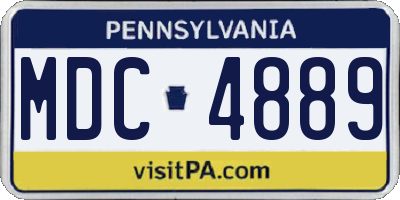 PA license plate MDC4889
