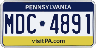 PA license plate MDC4891