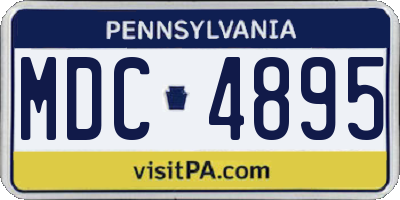 PA license plate MDC4895