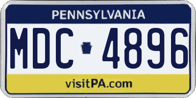 PA license plate MDC4896