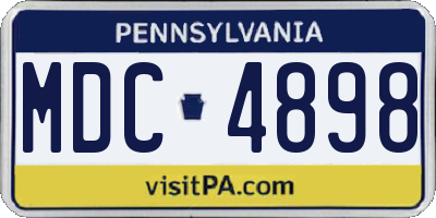 PA license plate MDC4898