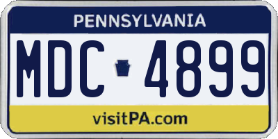 PA license plate MDC4899