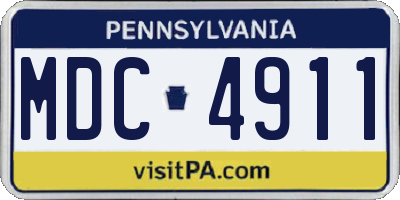 PA license plate MDC4911
