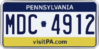 PA license plate MDC4912