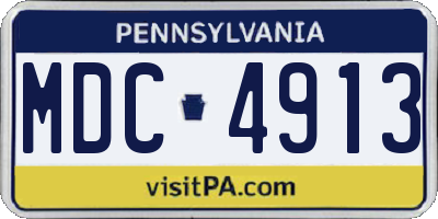 PA license plate MDC4913