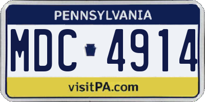 PA license plate MDC4914