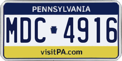 PA license plate MDC4916