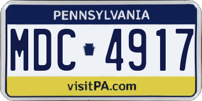 PA license plate MDC4917