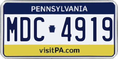 PA license plate MDC4919